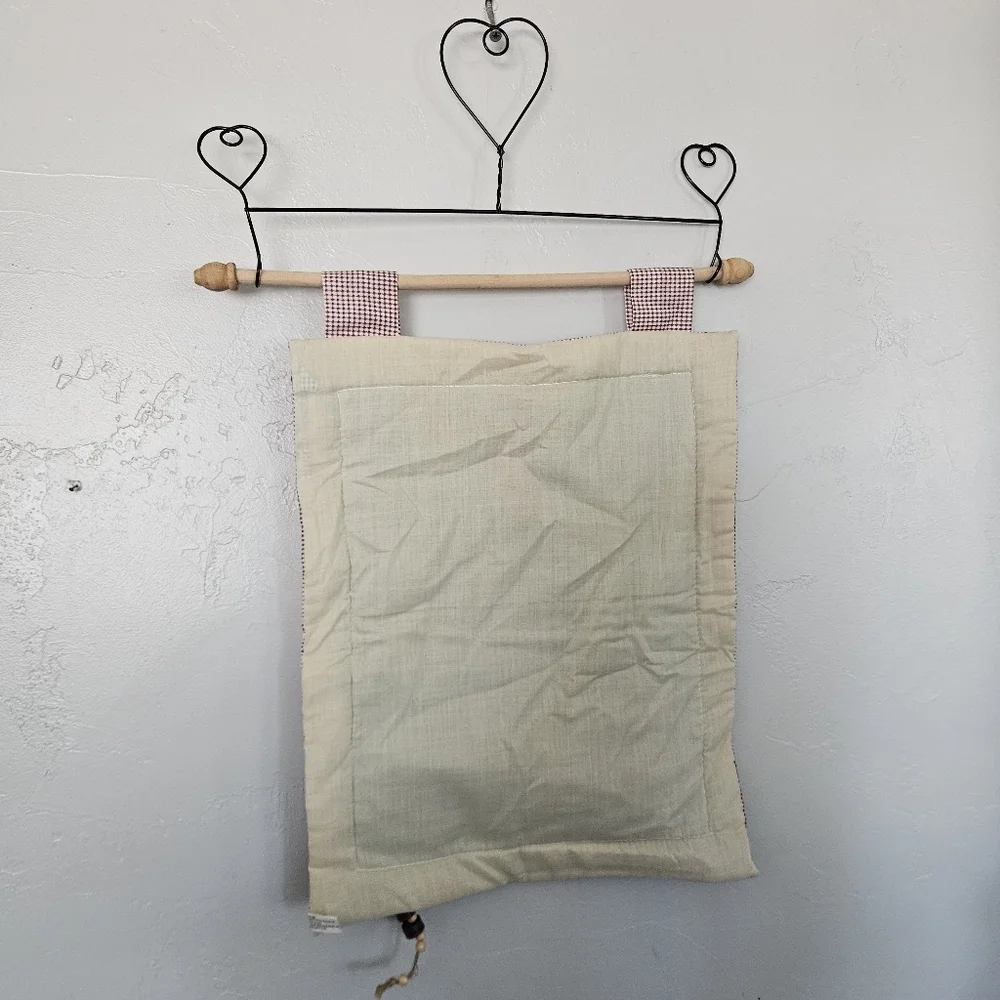 Rustic Christmas Festive Patchwork Wall Hanging Scroll Country Santa Stocking - Picture 6 of 7